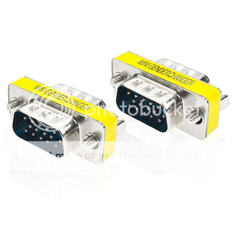 VGA SVGA 15 Pin 15Pin Female to Male Gender Changer Cable Adaptor